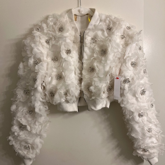 NWT Alice + Olivia Floral Appliqué Jacket - Picture 1 of 8